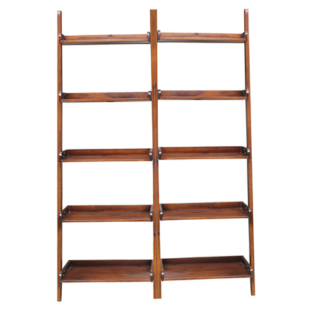 INTERNATIONAL CONCEPTS Lean To Shelf Units with 5 Shelves, Set of 2 Pieces, Espresso K-SH581-2660-2